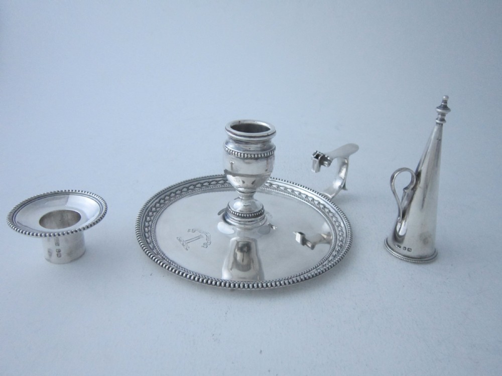 Antique Victorian Sterling Silver Chamberstick - 1898 View IV
