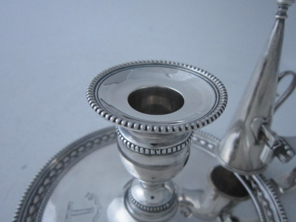 Antique Victorian Sterling Silver Chamberstick - 1898 View VIII