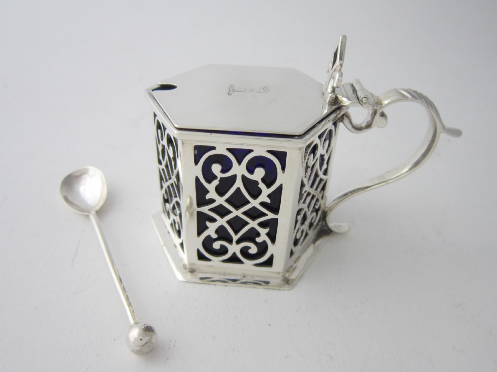 Antique Victorian Sterling Silver Mustard Pot - 1844 View II