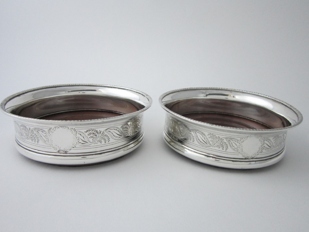 Scottish Antique George III Sterling Silver Wine Coasters - 1800