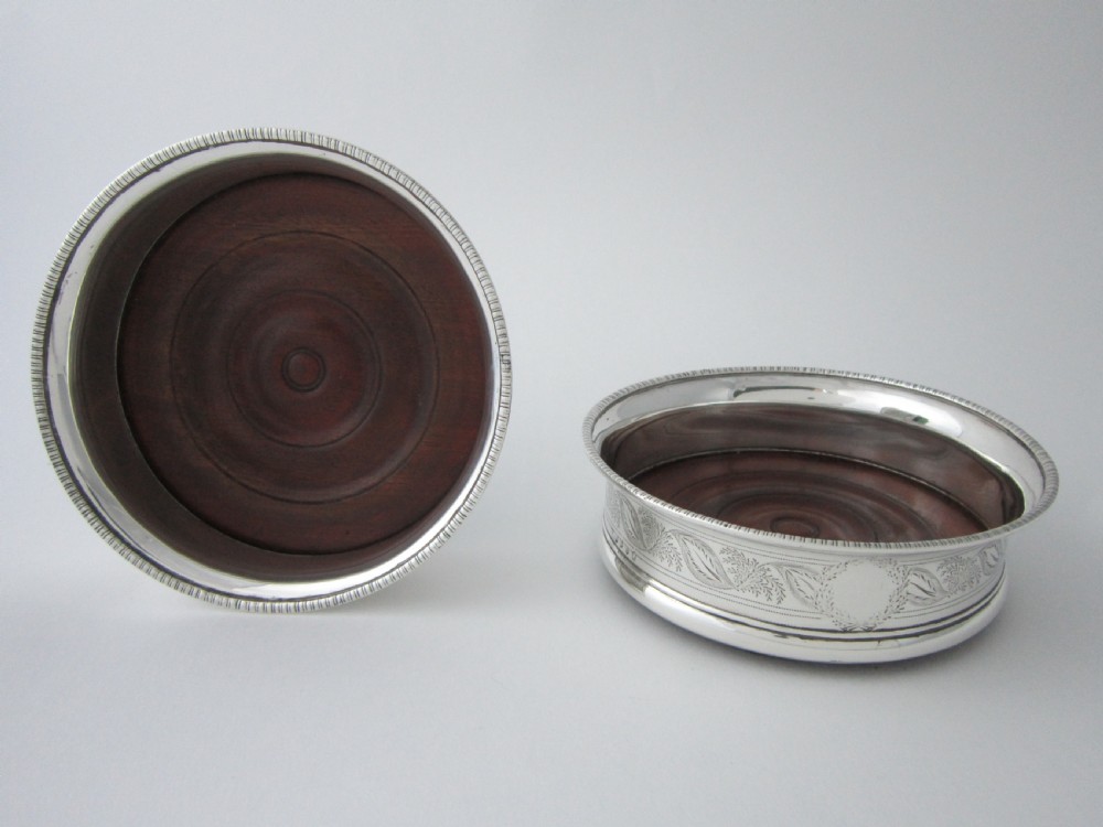 Scottish Antique George III Sterling Silver Wine Coasters - 1800 View II