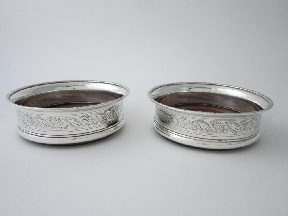 Scottish Antique George III Sterling Silver Wine Coasters - 1800 View III