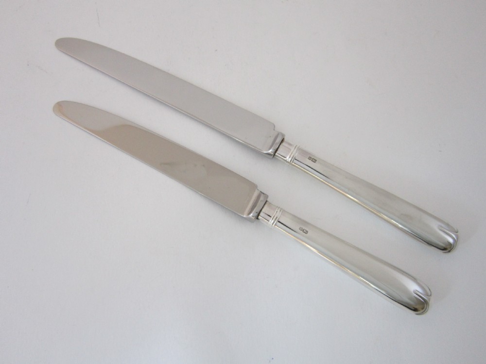 Antique Victorian Sterling Silver Canteen of Fiddle Pattern Cutlery for 12 Persons  View VIII