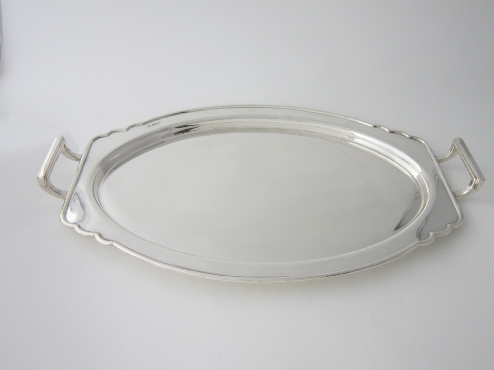Art Deco George V Sterling Silver Tray - 1934 View III