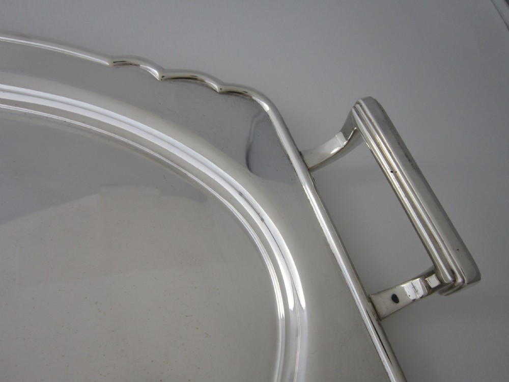Art Deco George V Sterling Silver Tray - 1934 View IV