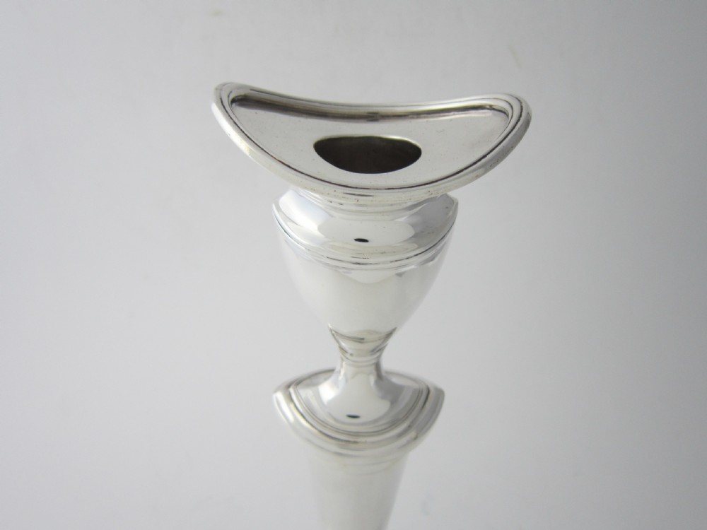 Set of 4 Antique Edwardian Sterling Silver Candlesticks - 1902 View IV