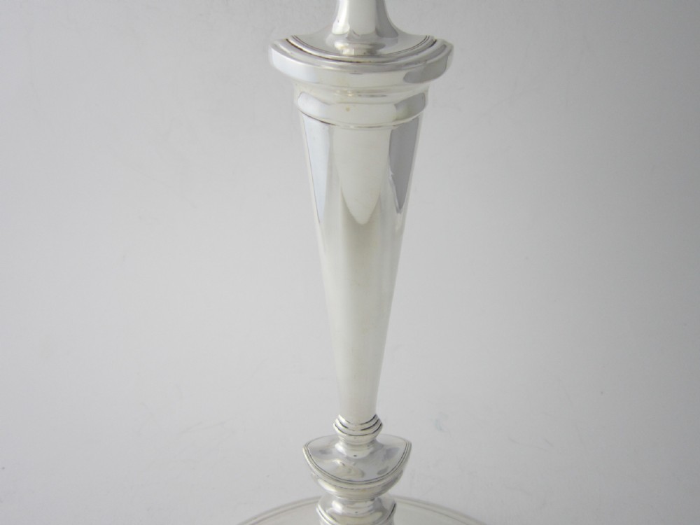 Set of 4 Antique Edwardian Sterling Silver Candlesticks - 1902 View V