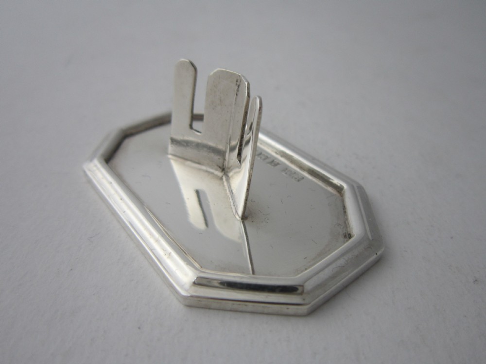 Set of 12 Elizabeth II Sterling Silver Place Card Holders - 1961 View VI