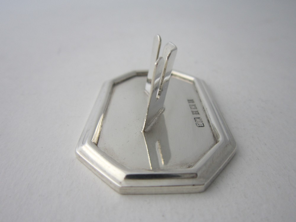 Set of 12 Elizabeth II Sterling Silver Place Card Holders - 1961 View VII