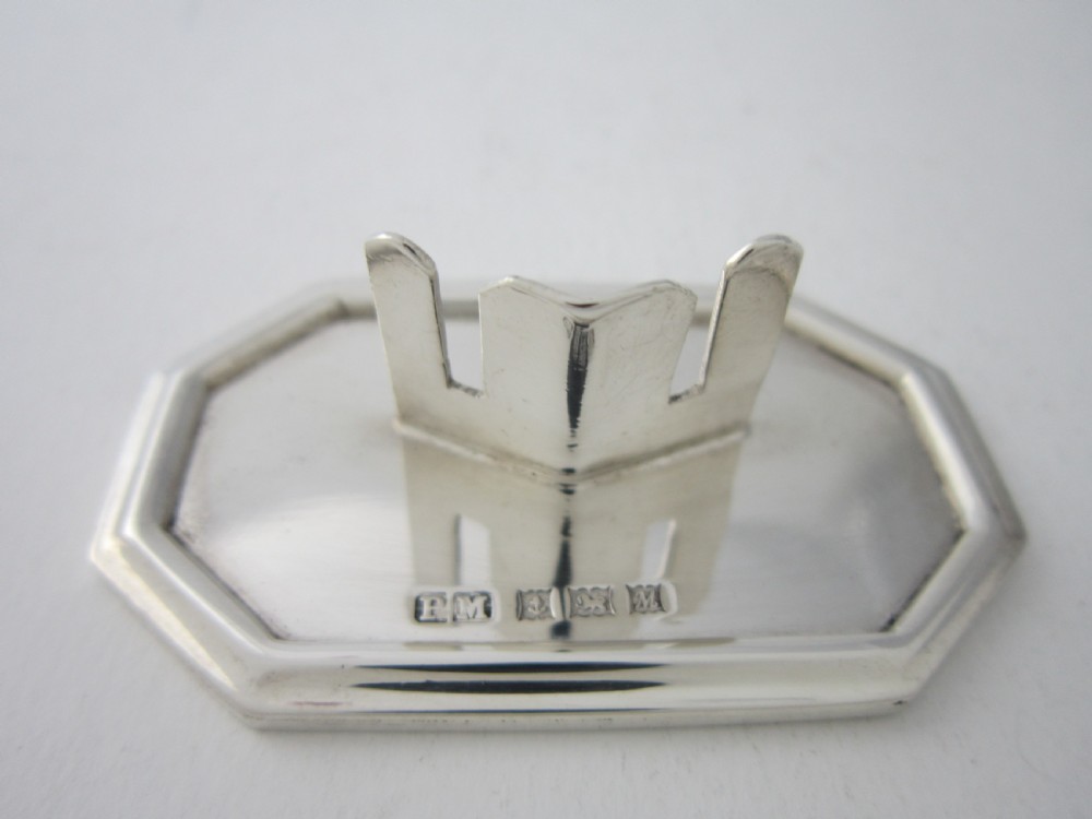 Set of 12 Elizabeth II Sterling Silver Place Card Holders - 1961 View VIII