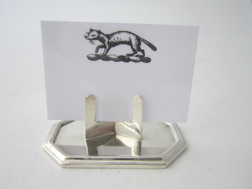 Set of 12 Elizabeth II Sterling Silver Place Card Holders - 1961 View X