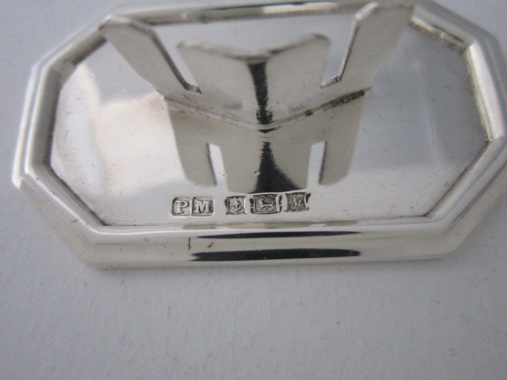 Set of 12 Elizabeth II Sterling Silver Place Card Holders - 1961 View XII