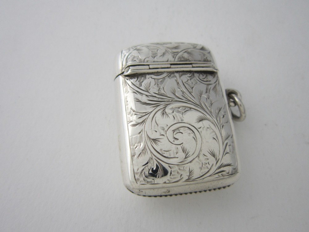 Chester Antique Edwardian Sterling Silver Vesta Case - 1903 View II