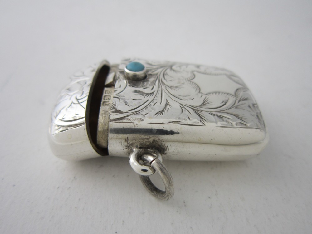 Chester Antique Edwardian Sterling Silver Vesta Case - 1903 View III