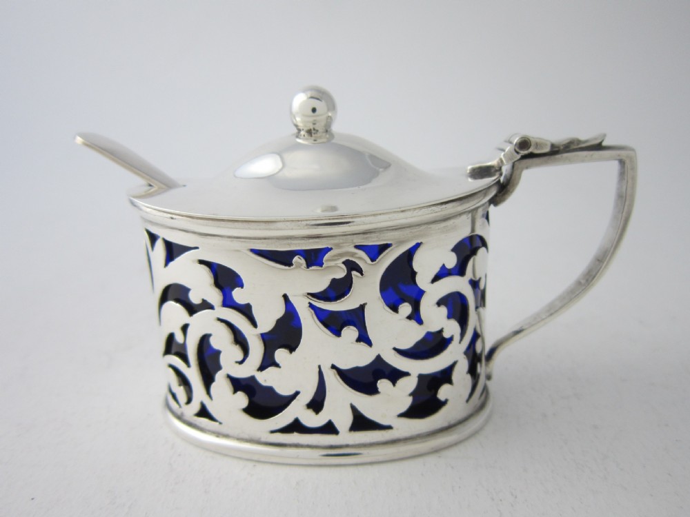 Antique Victorian Sterling Silver Mustard Pot - 1900