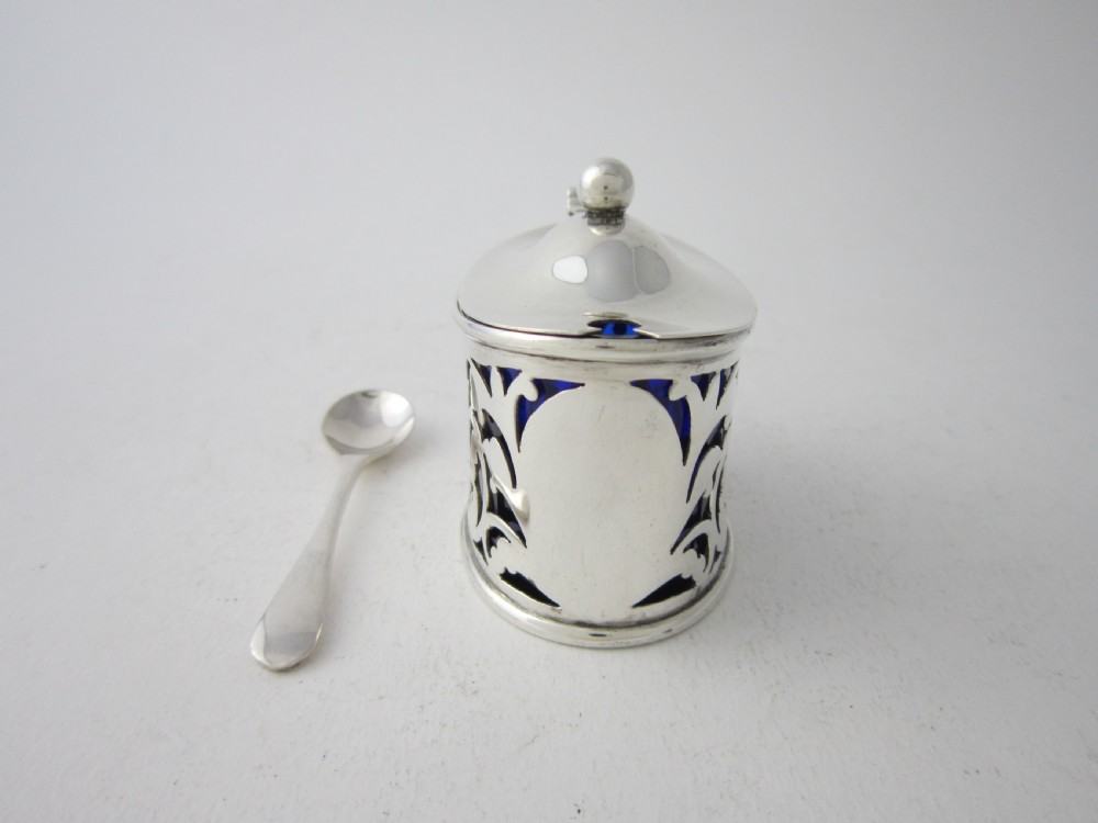 Antique Victorian Sterling Silver Mustard Pot - 1900 View II