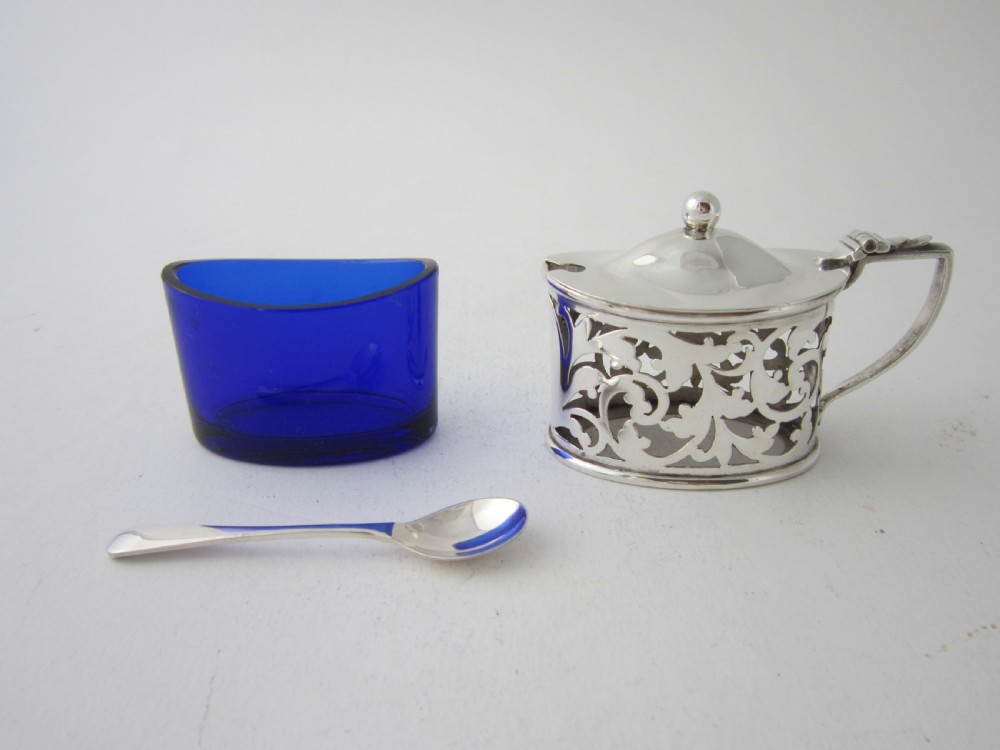 Antique Victorian Sterling Silver Mustard Pot - 1900 View V