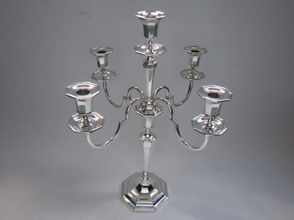 Antique George V Sterling Silver Five-Light Candelabrum - 1925