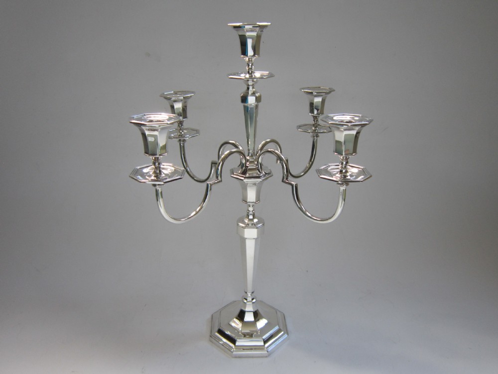 Antique George V Sterling Silver Five-Light Candelabrum - 1925 View II