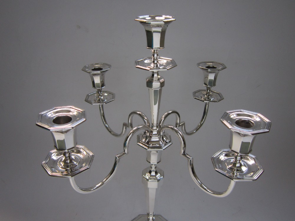 Antique George V Sterling Silver Five-Light Candelabrum - 1925 View III