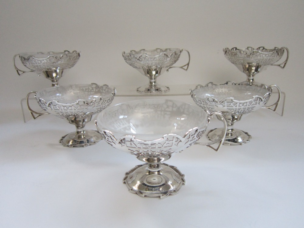 Antique George V Sterling Silver Dessert Bowl & Dishes - 1933 View IV