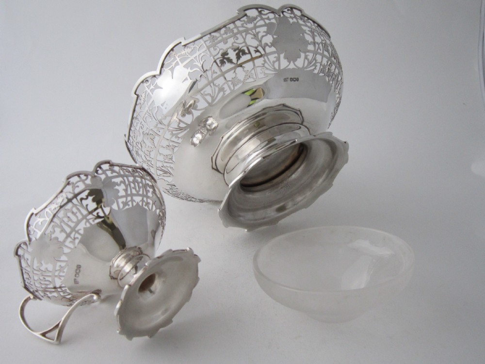 Antique George V Sterling Silver Dessert Bowl & Dishes - 1933 View X