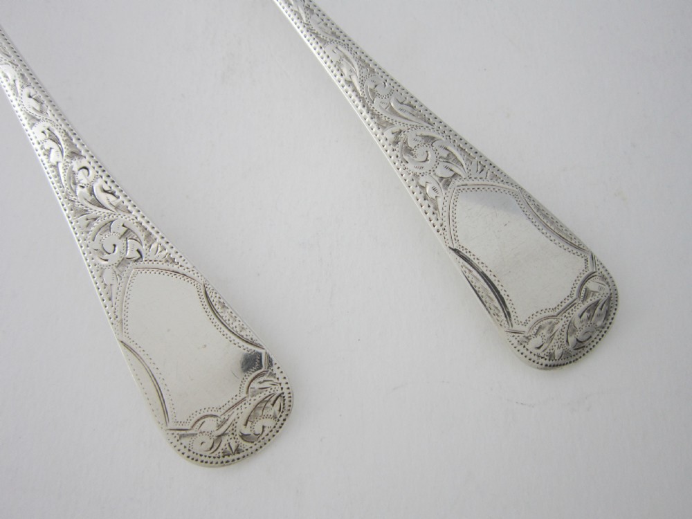 Antique Edwardian Sterling Silver Berry Spoons - 1904 View III