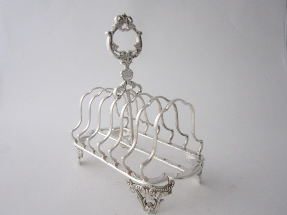 Antique Victorian Sterling Silver Toast Rack - 1868