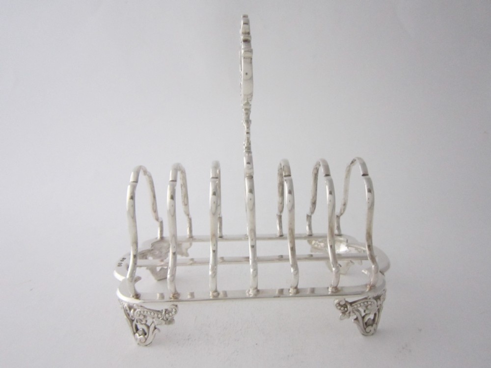 Antique Victorian Sterling Silver Toast Rack - 1868 View III