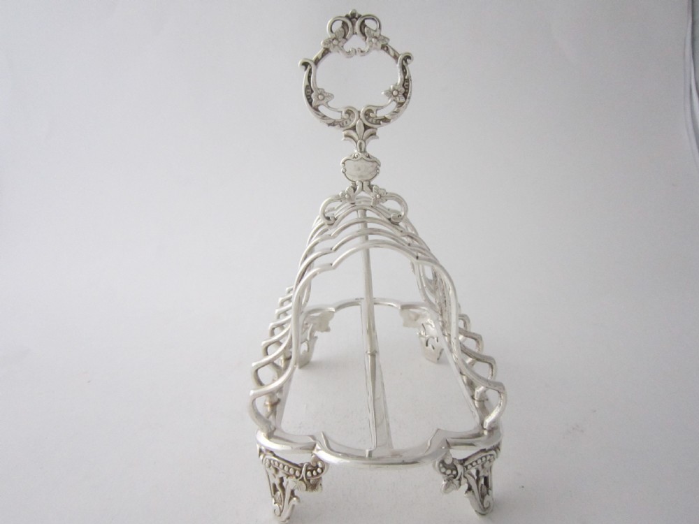 Antique Victorian Sterling Silver Toast Rack - 1868 View IV