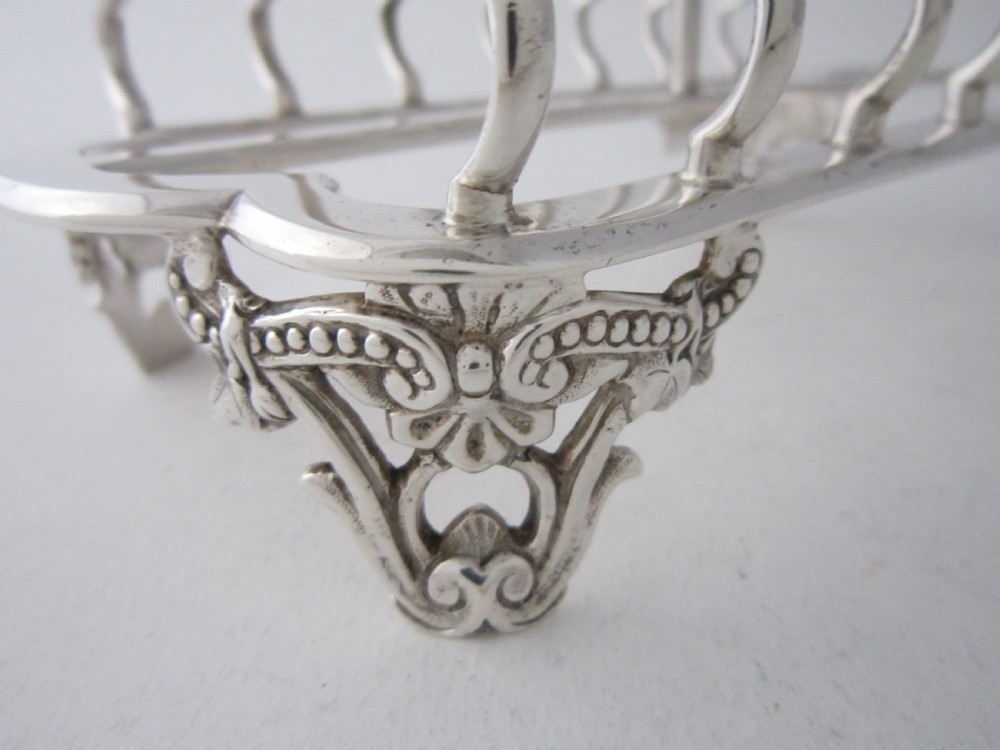 Antique Victorian Sterling Silver Toast Rack - 1868 View VI