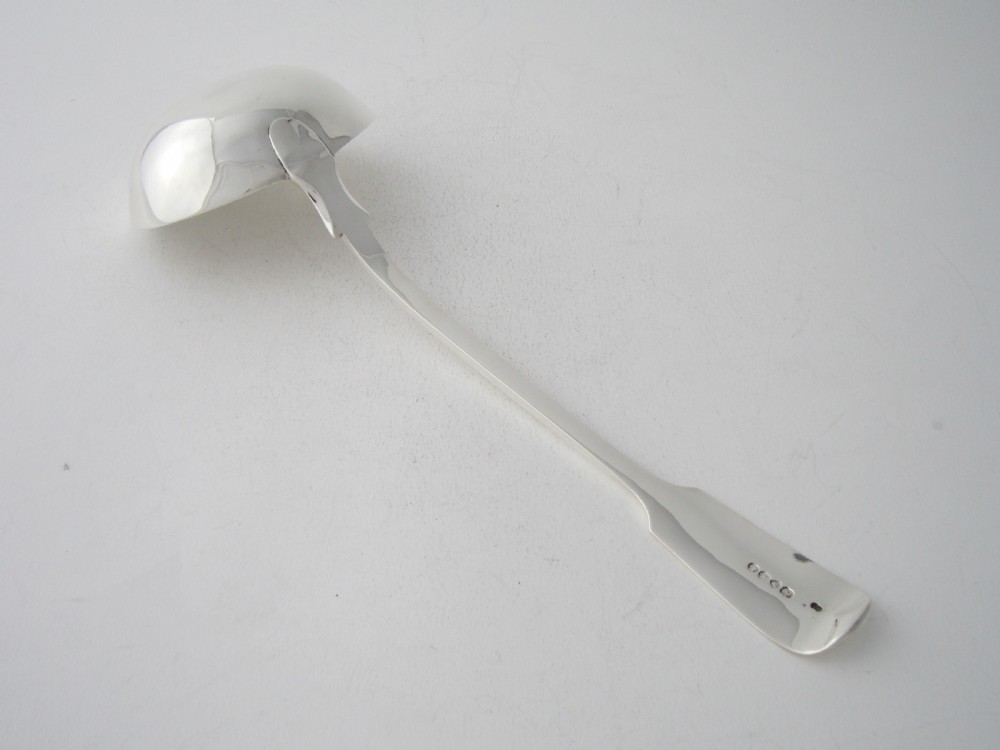 Antique Victorian Sterling Silver Fiddle Pattern Soup Ladle - 1864 View II