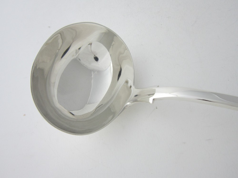 Antique Victorian Sterling Silver Fiddle Pattern Soup Ladle - 1864 View IV