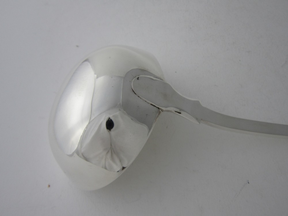 Antique Victorian Sterling Silver Fiddle Pattern Soup Ladle - 1864 View VI