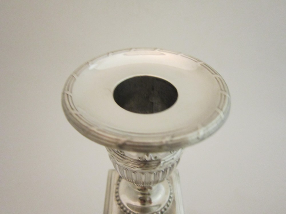 Set of Four Antique George V Sterling Silver Candlesticks - 1920 View V