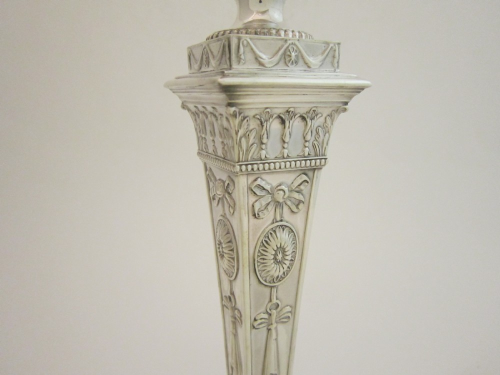 Set of Four Antique George V Sterling Silver Candlesticks - 1920 View VII