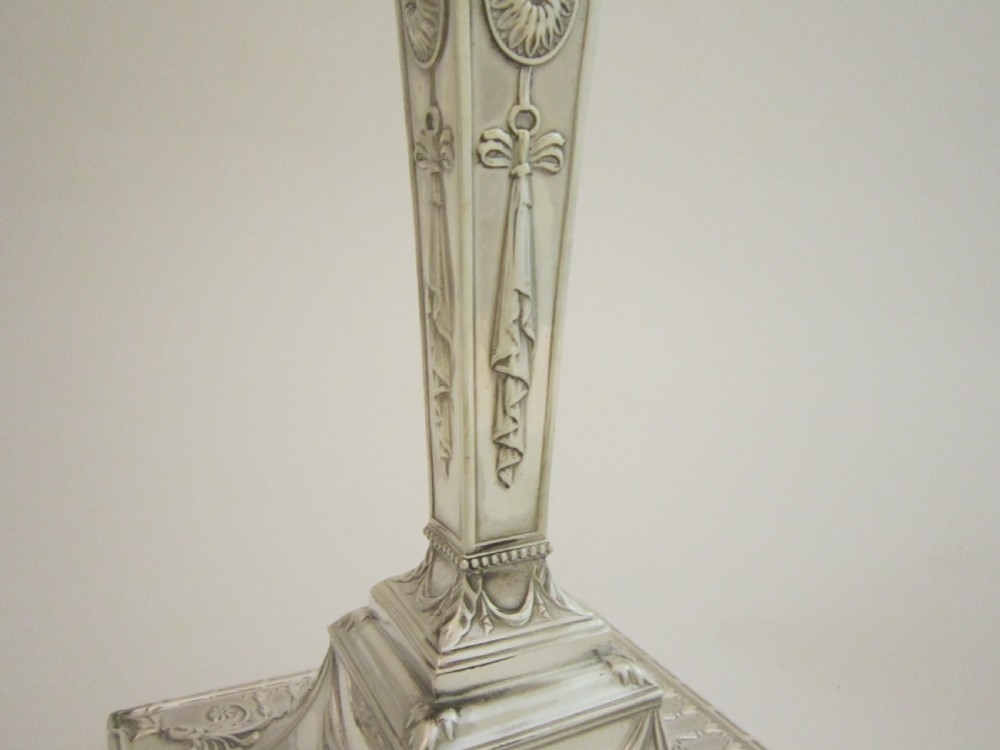 Set of Four Antique George V Sterling Silver Candlesticks - 1920 View VIII