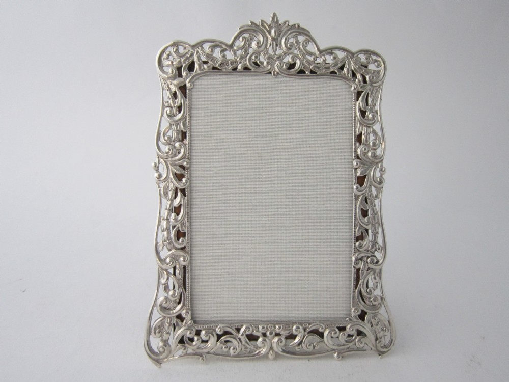 Antique Victorian Cast Sterling Silver Photo Frame - 1888