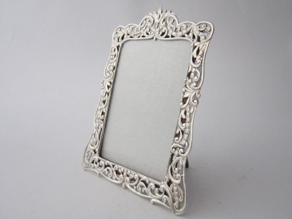 Antique Victorian Cast Sterling Silver Photo Frame - 1888 View II