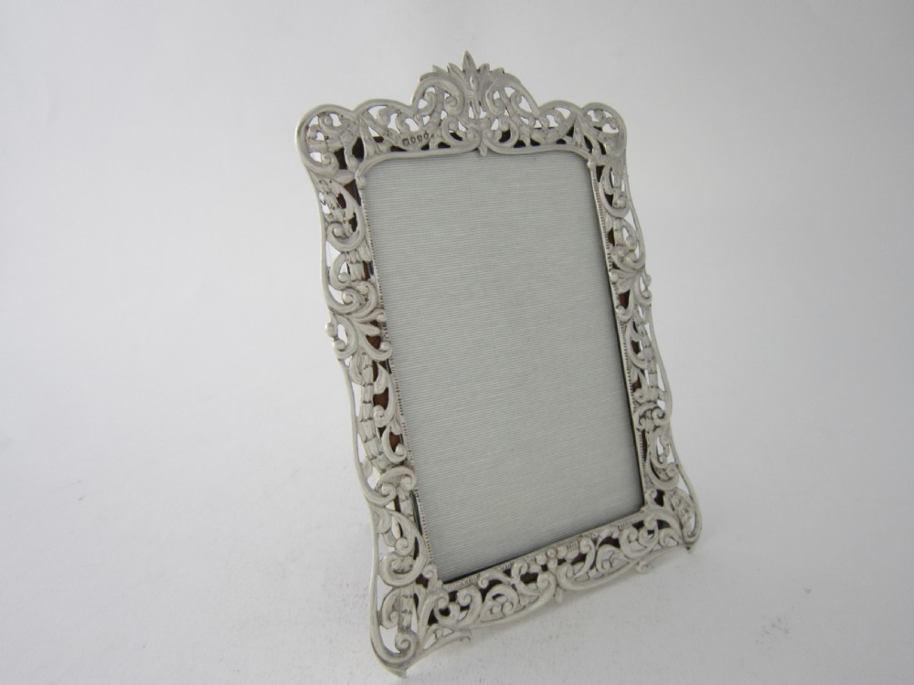 Antique Victorian Cast Sterling Silver Photo Frame - 1888 View VI
