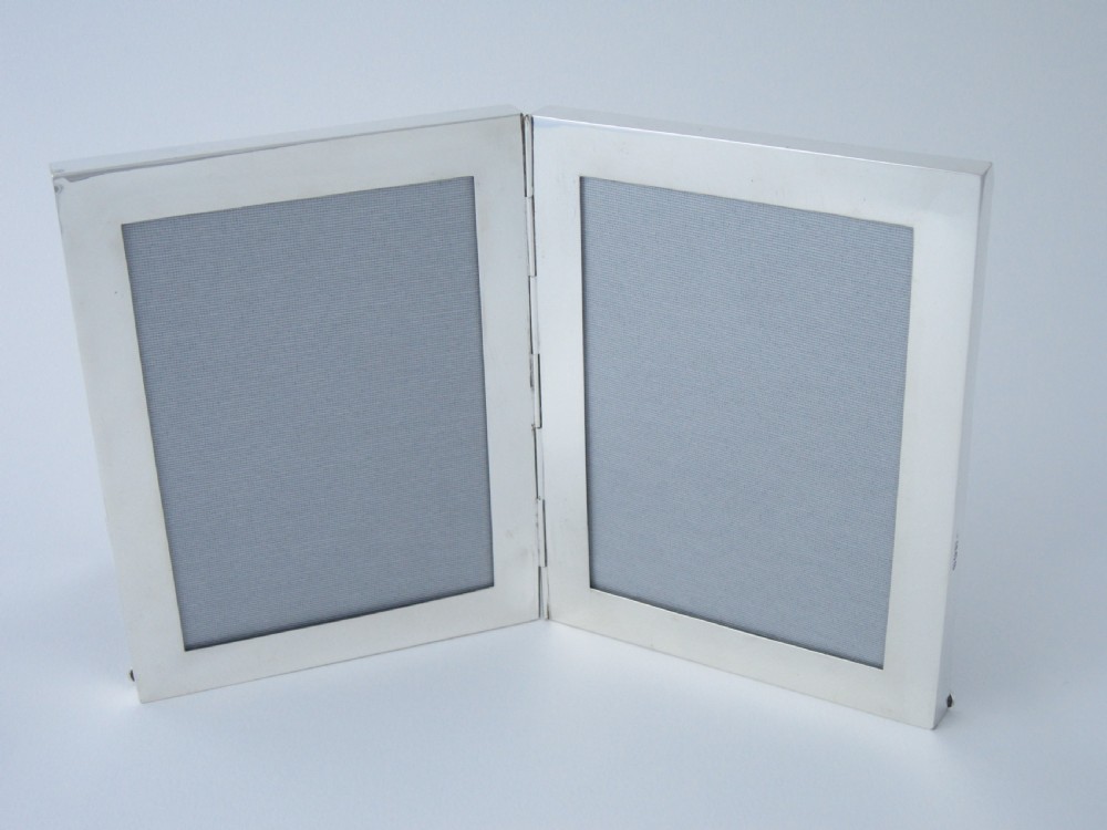 Antique George V Sterling Silver Double Photo Frame - 1919
