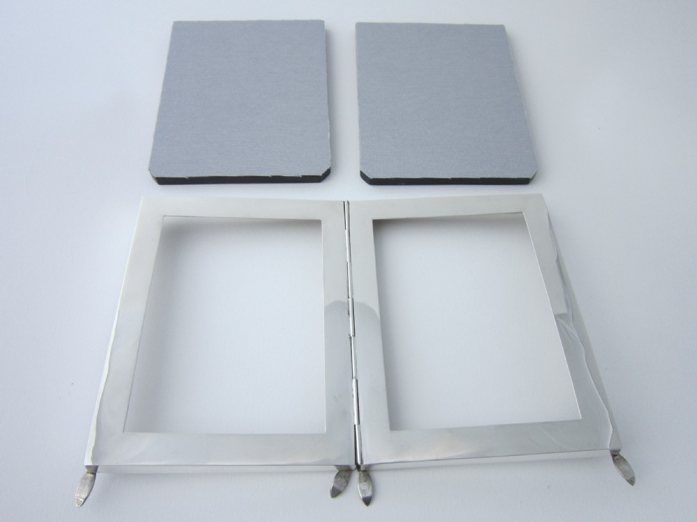Antique George V Sterling Silver Double Photo Frame - 1919 View IV
