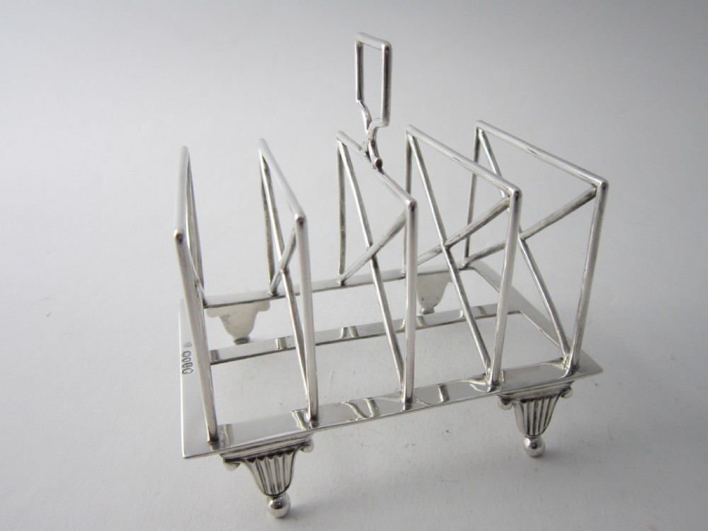 Antique Victorian Sterling Silver Toast Rack - 1886 View II