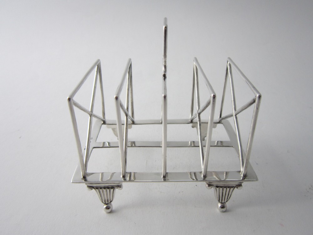 Antique Victorian Sterling Silver Toast Rack - 1886 View III