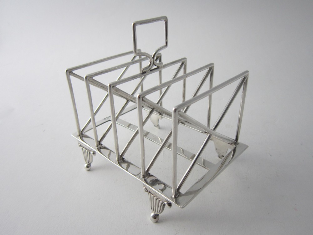 Antique Victorian Sterling Silver Toast Rack - 1886 View IV