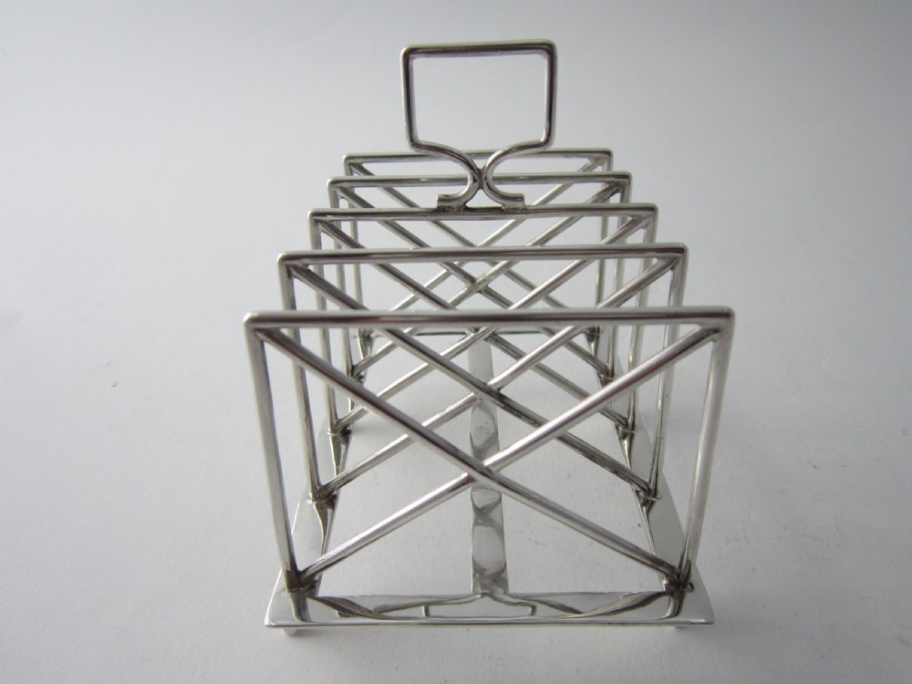 Antique Victorian Sterling Silver Toast Rack - 1886 View V