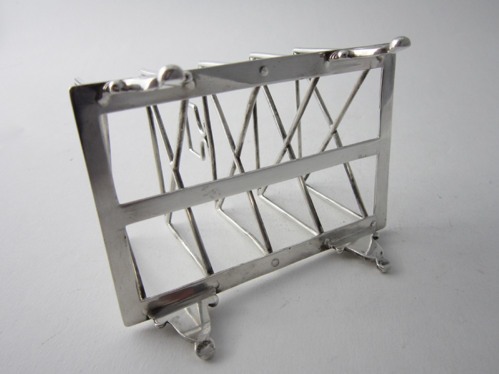 Antique Victorian Sterling Silver Toast Rack - 1886 View VI