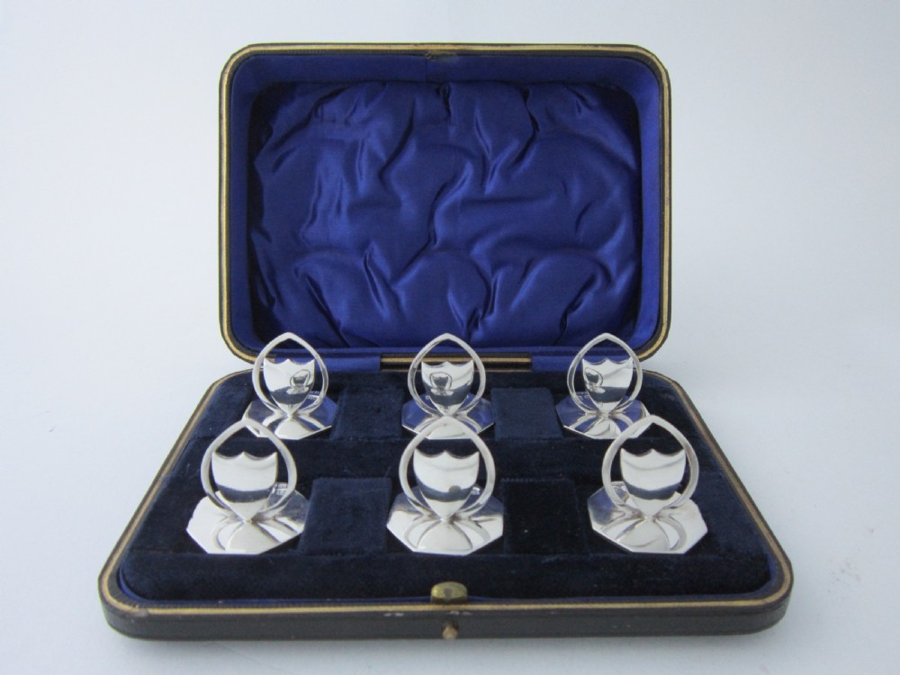 Scottish Antique Edwardian Sterling Silver Menu/Place Card Holders - 1906/7