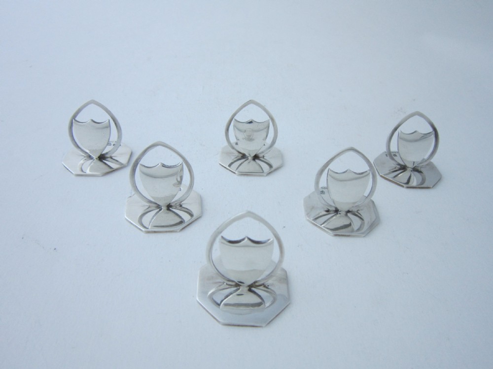 Scottish Antique Edwardian Sterling Silver Menu/Place Card Holders - 1906/7 View III