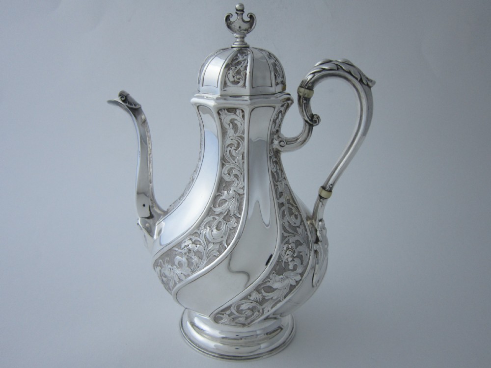 Antique Victorian Sterling Silver Coffee Pot - 1900